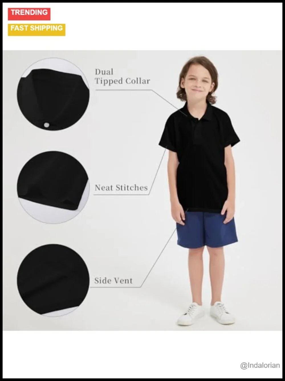 3 Pack Boys Polo Shirts - Quick Dry Mesh Short Sleeve Golf School Uniform Top